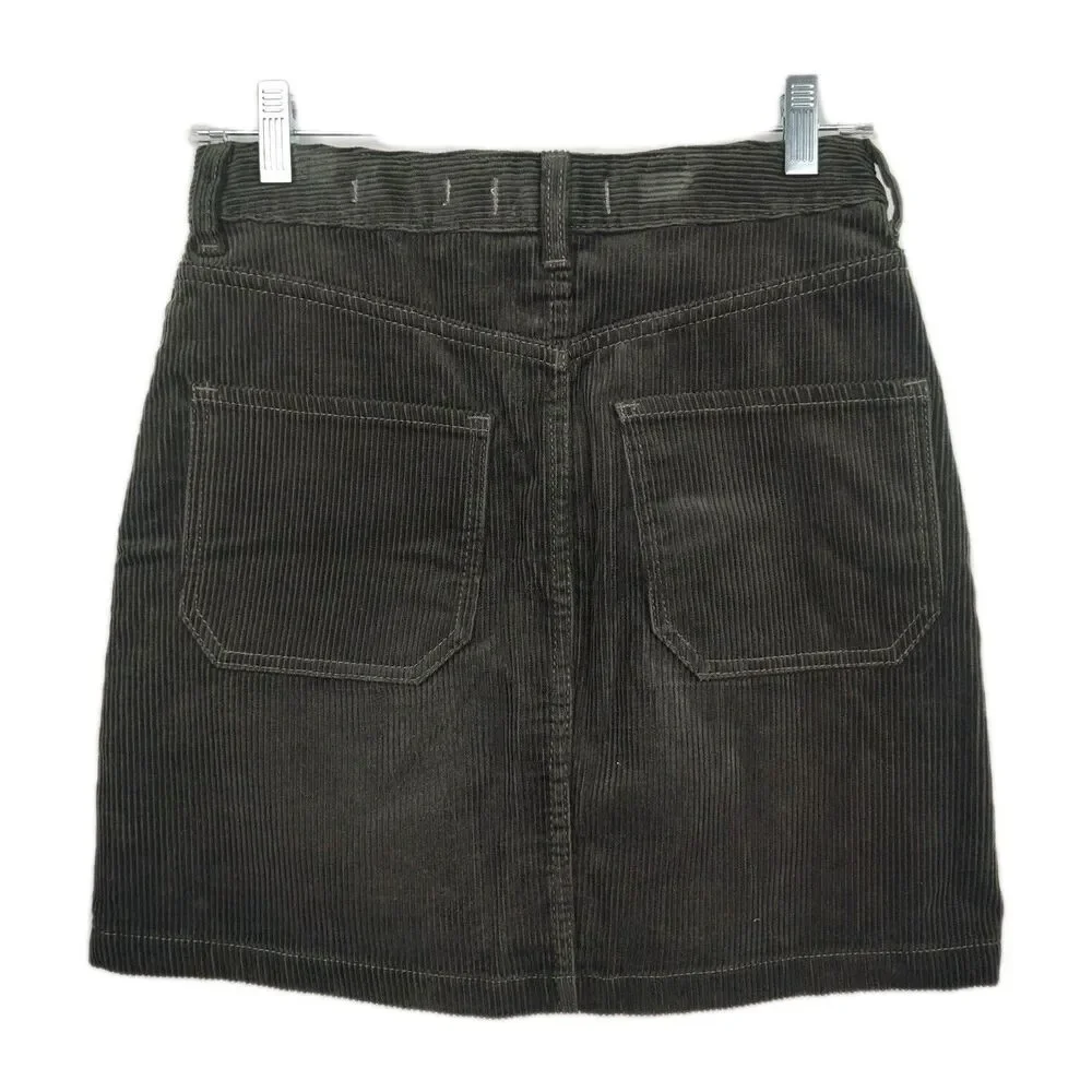 🔥🔥🔥Hollister ultra high-rise skirt, women's 3, olive green, corduroy‎